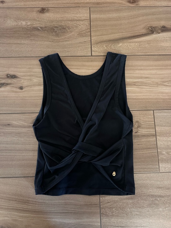 Spiritual Gangster Tops - Spiritual gangster Black Sleeveless Twist-back Tank Top